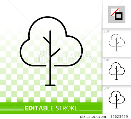 Geometric birch tree simple black line vector icon Geometric birch tree simple black line vector icon 56625459
