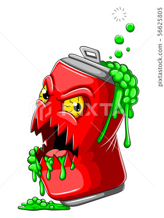 Scary cola tin zombie cartoon - Stock Illustration [56625805] - PIXTA