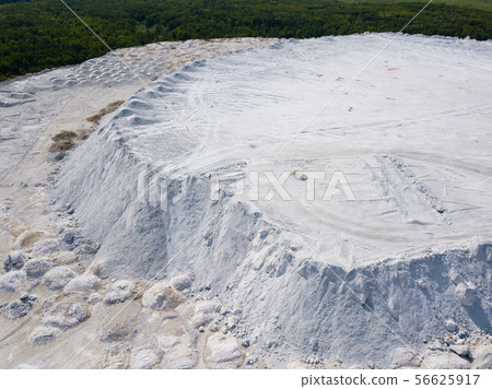Phosphogypsum White mountain aerial view. City Voskresenks. Russia 56625917