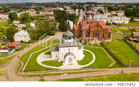 Aerial view of St. George's Cathedral cathedral in St. George's (Yuriev) Aerial view of St. George's Cathedral cathedral in St. George's (Yuriev) 56625942