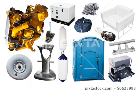 Set of yacht parts isolated on white 56625998