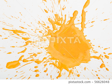 Orange paint spots on paper, colorfull artistic image on white background Orange paint spots on paper, colorfull artistic image on white background 56626048