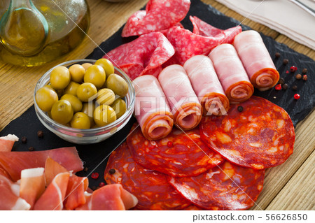 Assorted different types of spanish sausages Assorted different types of spanish sausages 56626850