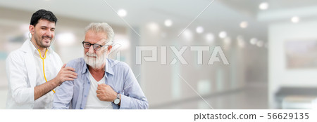Doctor checking patient health in hospital office. Doctor checking patient health in hospital office. 56629135