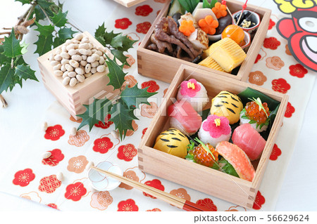 Setsubun Temari Sushi和Sukiyaki Bento Setsubun Temari Sushi和Sukiyaki Bento 56629624