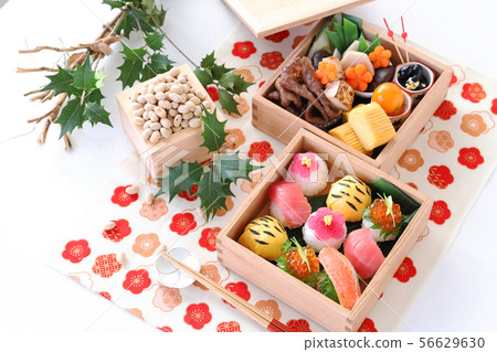 Setsubun Temari Sushi and Sukiyaki Bento Setsubun Temari Sushi and Sukiyaki Bento 56629630