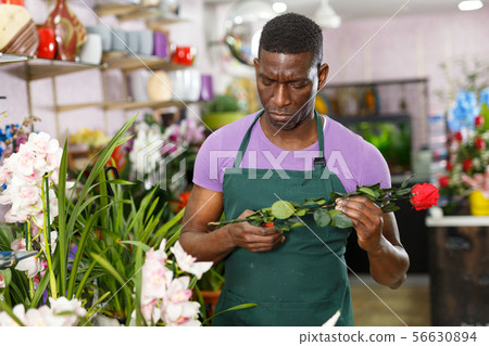 Man working in flower shop Man working in flower shop 56630894