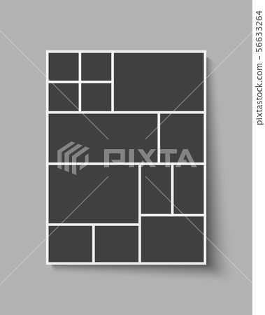 Vector empty collage board thirteen frames, photo 56633264
