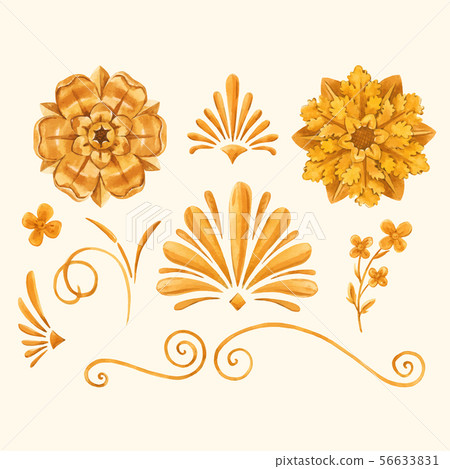 Golden baroque rich luxury vector elements 56633831