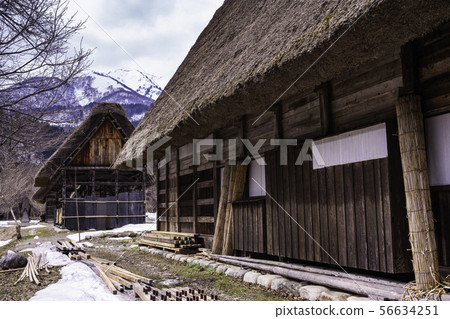 (岐阜縣)Shirakawa-go,合掌式私人住宅花園,解凍 (岐阜縣)Shirakawa-go,合掌式私人住宅花園,解凍 56634251