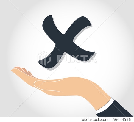 hand holding false check icon symbol hand holding false check icon symbol 56634536