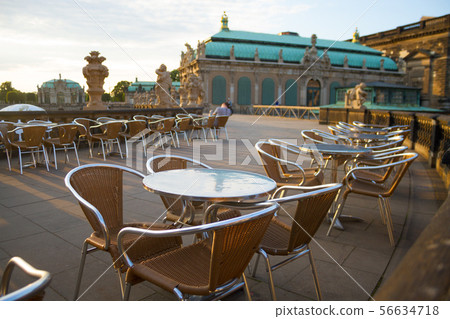 Street cafe with brown tables Street cafe with brown tables 56634718
