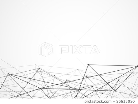 Abstract Connecting Dots And Lines With Geometric - Stock Illustration ...