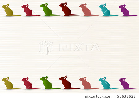 Child new year's card washi paper background 56635625