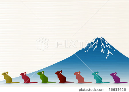 Child new year's card washi paper background Child new year's card washi paper background 56635626