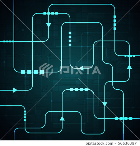 High tech technology geometric - Stock Illustration [56636387] - PIXTA