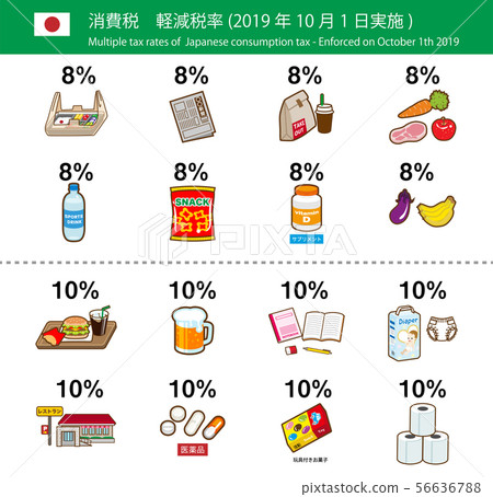 消費稅減少了稅率圖標設定線 56636788