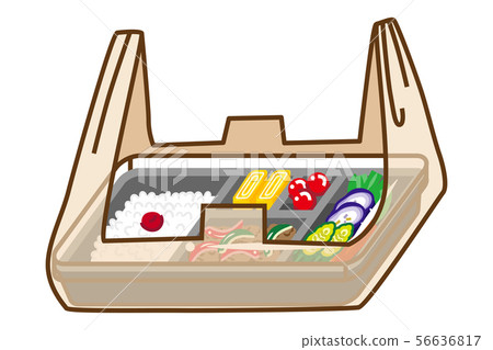 Lunch box with plastic bag line drawing 56636817
