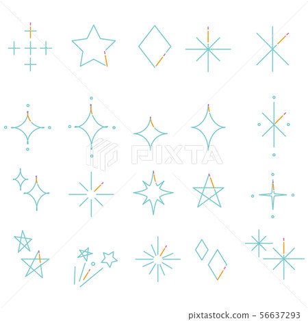 Glitter of 3 color line drawings - Stock Illustration [56637293] - PIXTA