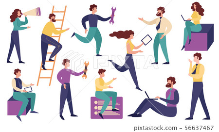 Business Characters Set Isolated White Background-插圖素材 [56637467] - PIXTA圖庫