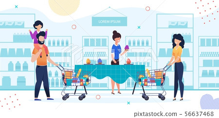 Family on Cupcakes Degustation at Grocery Store 56637468