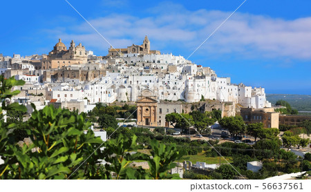 White city of Ostuni in Puglia, Italy 56637561