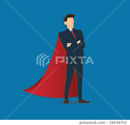 businessman standing with red cape businessman standing with red cape 56638702