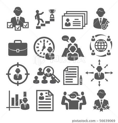 Head Hunting Icons on white background Head Hunting Icons on white background 56639069