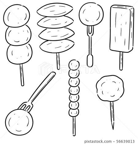 vector set of meatball, fish ball, pork ball and 56639813