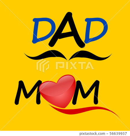 Dad and mom text for family day vector - Stock Illustration [56639937 ...