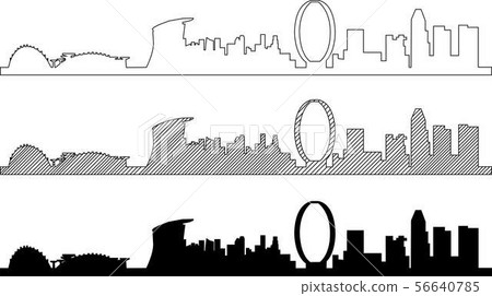 Simplicity outline Singapore business district. 56640785