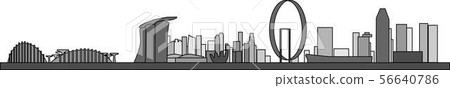 Simplicity outline Singapore business district. Simplicity outline Singapore business district. 56640786