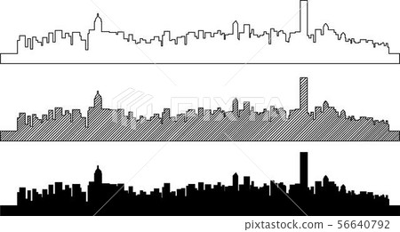Simplicity outline Hong Kong business district.-插圖素材[56640792 