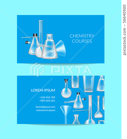 Vector business card template for chemistry or chemical laboratory with glass tubes 56640980