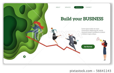 Business start landing. Build your business modern startup concept, internet website or mobile apps Business start landing. Build your business modern startup concept, internet website or mobile apps 56641143