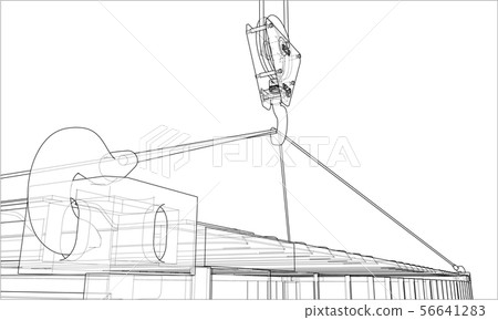 Cargo container. Wire-frame style 56641283