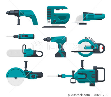 Vector illustrations of electrical construction tools 56641290