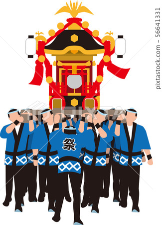 A shrine and a bearer. Vector material. A shrine and a bearer. Vector material. 56641331