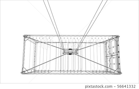 Cargo container. Wire-frame style - Stock Illustration [56641332] - PIXTA