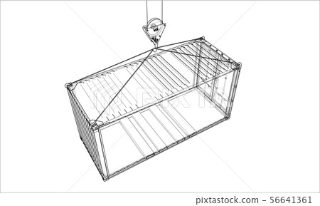 Cargo container. Wire-frame style 56641361