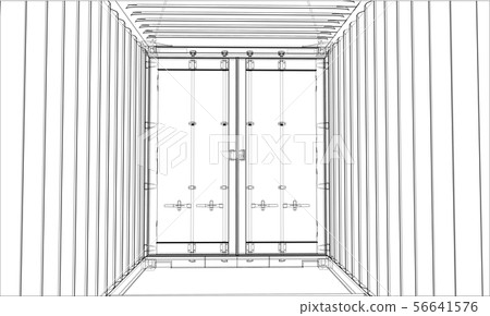 Cargo container. Wire-frame style - Stock Illustration [56641576] - PIXTA