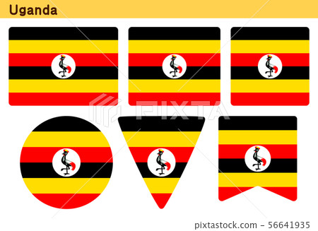 “烏干達國旗”6形圖標設計 “烏干達國旗”6形圖標設計 56641935