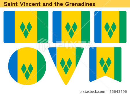 St Vincent And The Grenadines Flag 6 Icon Stock Illustration 56643596 Pixta