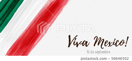 Mexico holiday banner with abstract painted flag Mexico holiday banner with abstract painted flag 56646502