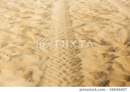 Wheel mark on sand 56646807