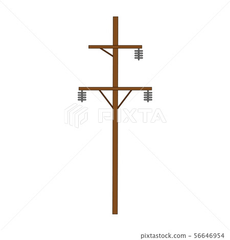 Wood power line icon. Power line flat vector Wood power line icon. Power line flat vector 56646954