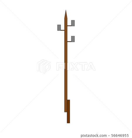 Wood power line icon. Power line symbol flat Wood power line icon. Power line symbol flat 56646955