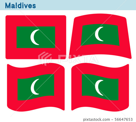 "Maldives flag" four shape icon design 56647653