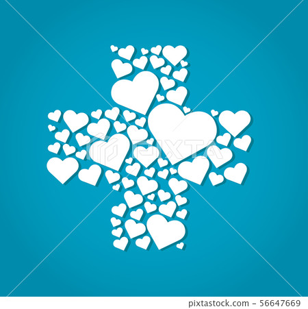 heart in cross medical hospital icon  56647669