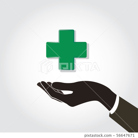 hand holding medical icon 56647671